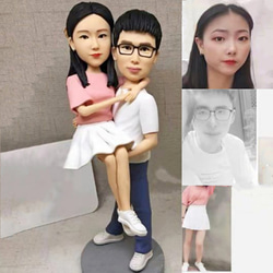 【訂做】3D人像漫畫公仔手辦/結婚禮物/紀念日/情侶男友/女朋友情侶/父母禮物紀念品 第1張的照片