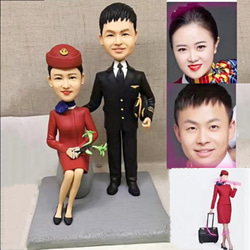 【訂做】3D人像漫畫公仔手辦/結婚禮物/紀念日/情侶男友/女朋友情侶/父母禮物紀念品 第1張的照片