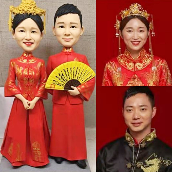 【訂做】3D人像漫畫公仔手辦/結婚禮物/紀念日/情侶男友/女朋友情侶/父母禮物紀念品 第1張的照片