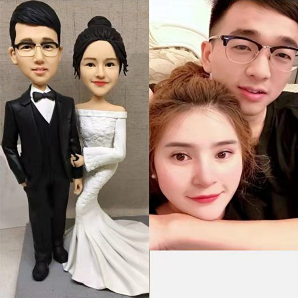 【客製化3D人像公仔】手作似顏绘肖像畫人型娃娃情侶父母夫妻結婚週年禮物 第1張的照片