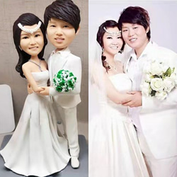 【訂做】3D人像漫畫公仔手辦/結婚禮物/紀念日/情侶男友/女朋友情侶/父母禮物紀念品 第1張的照片