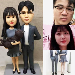 【訂做】3D人像漫畫公仔手辦/結婚禮物/紀念日/情侶男友/女朋友情侶/父母禮物紀念品 第1張的照片