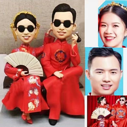 【訂做】3D人像漫畫公仔手辦/結婚禮物/紀念日/情侶男友/女朋友情侶/父母禮物紀念品 第1張的照片