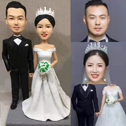 【訂做】3D人像漫畫公仔手辦/結婚禮物/紀念日/情侶男友/女朋友情侶/父母禮物紀念品 第1張的照片