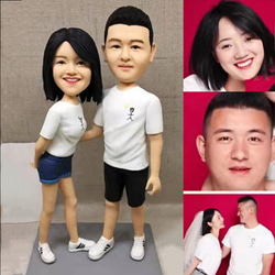 【訂做】3D人像漫畫公仔手辦/結婚禮物/紀念日/情侶男友/女朋友情侶/父母禮物紀念品 第1張的照片