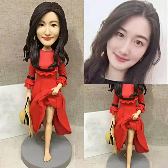 【訂做】3D肖像漫畫娃娃公仔/男友/女友生日蛋糕禮帽週年紀念情侶朋友禮物 第1張的照片