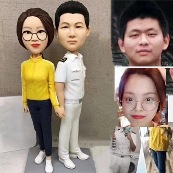 【訂做】3D人像漫畫公仔手辦/結婚禮物/紀念日/情侶男友/女朋友情侶/父母禮物紀念品 第1張的照片