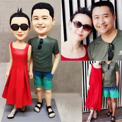 【訂做】3D人像漫畫公仔手辦/結婚禮物/紀念日/情侶男友/女朋友情侶/父母禮物紀念品 第1張的照片