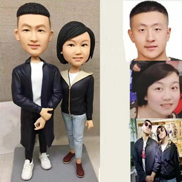 【訂做】3D人像漫畫公仔手辦/結婚禮物/紀念日/情侶男友/女朋友情侶/父母禮物紀念品 第1張的照片