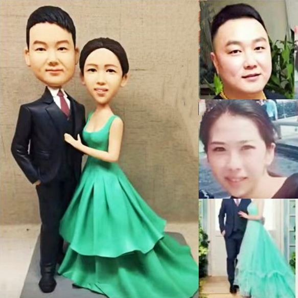 【訂做】3D人像漫畫公仔手辦/結婚禮物/紀念日/情侶男友/女朋友情侶/父母禮物紀念品 第1張的照片