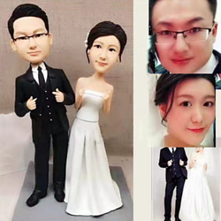 【訂做】3D人像漫畫公仔手辦/結婚禮物/紀念日/情侶男友/女朋友情侶/父母禮物紀念品 第1張的照片