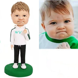 [訂做] 3D肖像漫畫照片娃娃公仔/生日/嬰兒/嬰兒/兒童/小孩/嬰兒/嬰兒禮物 第1張的照片