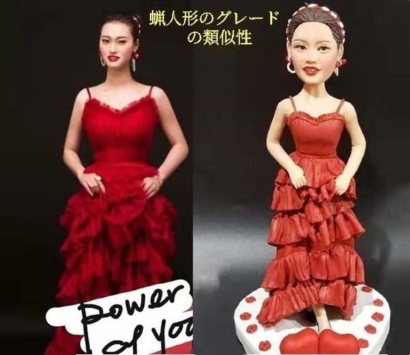 【オーダーメイド】ハイエンド 蝋人形グレード 立体アート人形の置物 あなたの写真やアイデアに基づいて 名人 髪型 ドレス