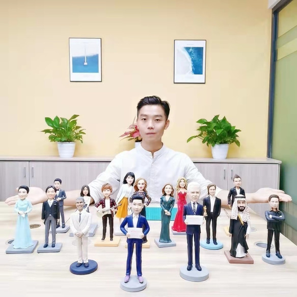 【オーダーメイド】ハイエンド 蝋人形グレード 立体アート人形の置物 あなたの写真やアイデアに基づいて 名人 髪型 ドレス