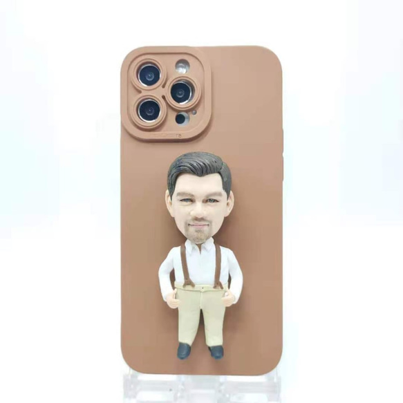 客製化 世界上唯一的手工製品 根據您的照片定制 3D 娃娃智慧型手機殼 兼容所有型號 iPhone 新年作品 第1張的照片