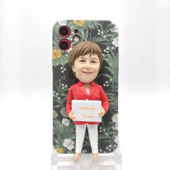 オーダーメイド 世界で唯一の手作り あなたの写真からカスタム3D人形スマホケース 全機種対応 iPhone お正月作品 1枚目の画像