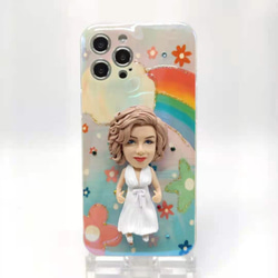 オーダーメイド 世界で唯一の手作り あなたの写真からカスタム3D人形スマホケース 全機種対応 iPhone お正月作品 1枚目の画像