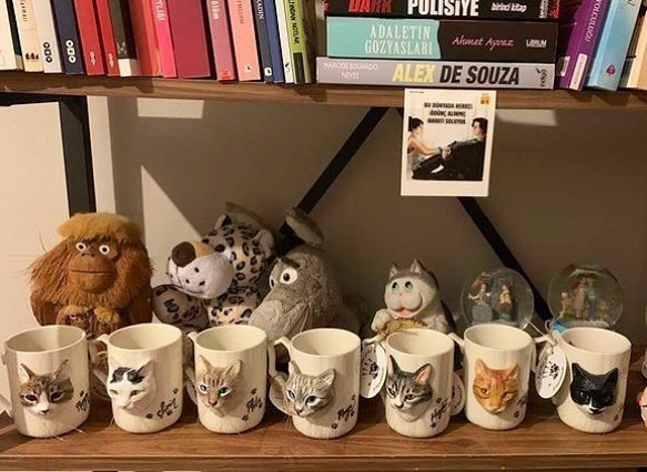 【オーダーメイド】手作りコーヒーカップ コップ マグカップ うちの子 愛犬 愛猫 3D 似顔絵 肖像画 人形 フィギュア 9枚目の画像