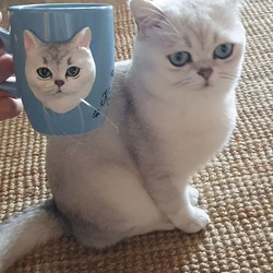 【オーダーメイド】手作りコーヒーカップ コップ マグカップ うちの子 愛犬 愛猫 3D 似顔絵 肖像画 人形 フィギュア 3枚目の画像