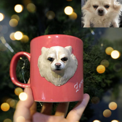 【訂做】手工咖啡杯杯馬克杯我的孩子我的狗我的貓3D漫畫肖像娃娃公仔 第1張的照片