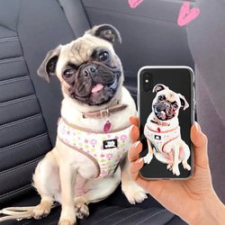 [客製化] My Child 智慧型手機保護殼貓狗寵物肖像漫畫相容於所有 iPhone 15 14 Android 型號 第4張的照片