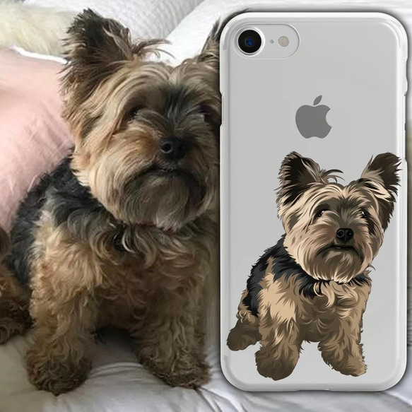 【オーダーメイド】うちの子 スマホケース 猫犬 ペット 肖像画似顔絵 iPhone 15 14 Android全機種対応 1枚目の画像