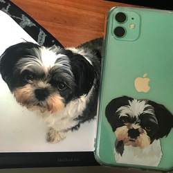 【オーダーメイド】うちの子 スマホケース 猫犬 ペット 肖像画似顔絵 iPhone 15 14 Android全機種対応 1枚目の画像