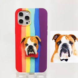 [客製化] My Child 智慧型手機保護殼貓狗寵物肖像漫畫相容於所有 iPhone 15 14 Android 型號 第8張的照片