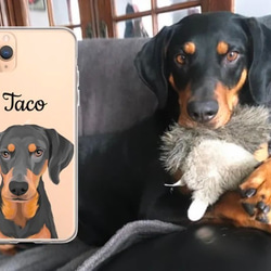 【オーダーメイド】うちの子 スマホケース 猫犬 ペット 肖像画似顔絵 iPhone 15 14 Android全機種対応 1枚目の画像
