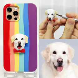 オーダーメイド L&G 3D猫犬ペット肖像画人形スマホケース 唯一の あなたの写真からカスタム 全機種対応 iPhone 3枚目の画像