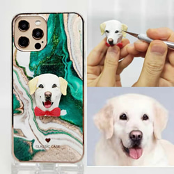 オーダーメイド L&G 3D猫犬ペット肖像画人形スマホケース 唯一の あなたの写真からカスタム 全機種対応 iPhone 1枚目の画像