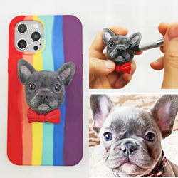 オーダーメイド L&G 3D猫犬ペット肖像画人形スマホケース 唯一の あなたの写真からカスタム 全機種対応 iPhone 3枚目の画像