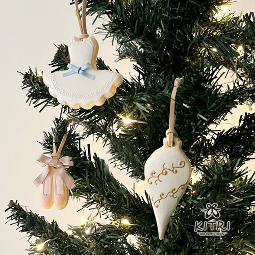 クリスマス】バレエ衣装とトウシューズのクリスマスオーナメント3点 
