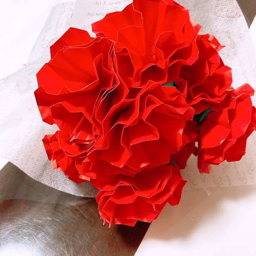 母の日 折り紙 カーネーション ブーケ 花束 アートフラワー Ery 通販