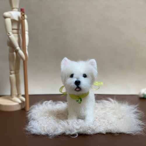 お休みしてます』羊毛フェルト ウエスティ 座りポーズ限定セミ お休みしてます』羊毛フェルト ウエスティ 座りポーズ限定セミ