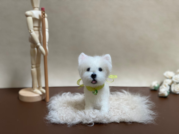 【新品、本物、当店在庫だから安心】 お休みしてます』羊毛フェルト ウエスティ 座りポーズ限定セミ 羊毛フェルト