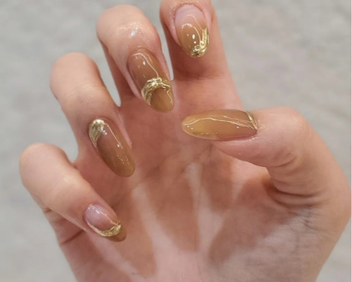 #010 ブラウンミラーネイル　ネイルチップ ブラウンミラー・フラッシュネイル ネイルチップ（つけ爪） ___