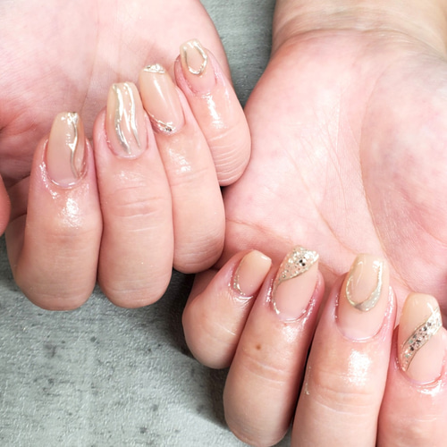 【016】ネイルチップ シンプルネイル ミラーネイル 楽天市場】ネイルチップ つけ爪 ブライダルネイル かわいい ショート