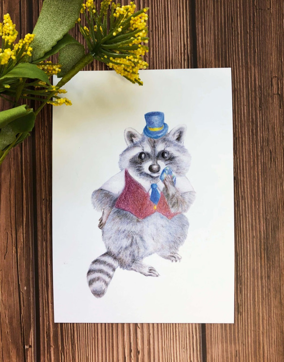 手描きのかわいい森の動物-ポストカード（6枚の写真） 7枚目の画像