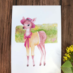 手描きのかわいい森の動物-ポストカード（6枚の写真） 5枚目の画像