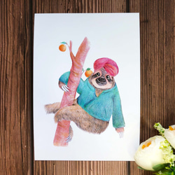 手描きの森の動物-ポストカード（6枚の写真） 4枚目の画像