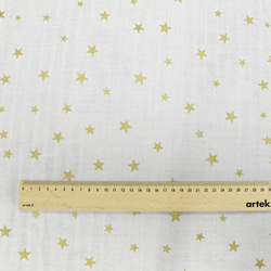 日本製造原創印花 Twinkle Star 隨機星星圖案雙層紗布面料 6.Silver|Kirakira star|Kikira 第4張的照片