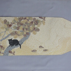 絵画織ブックカバー 文庫サイズ 春草 黒き猫 ブックカバー kaigaori