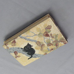絵画織ブックカバー　文庫サイズ　春草　黒き猫 2枚目の画像