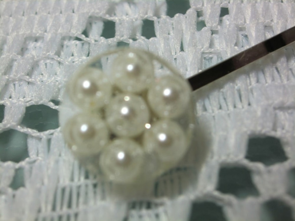 カスミ草パールの小花ヘアピン2個セット 3枚目の画像