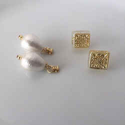 square×pearlピアス 3枚目の画像