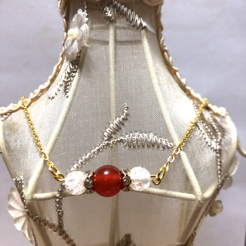 7月誕生石カーネリアンシンプルアクセサリーセット ネックレス 