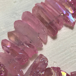 天然水晶 氷柱カット オーロラ ピンク (艶なし) 20g 5枚目の画像