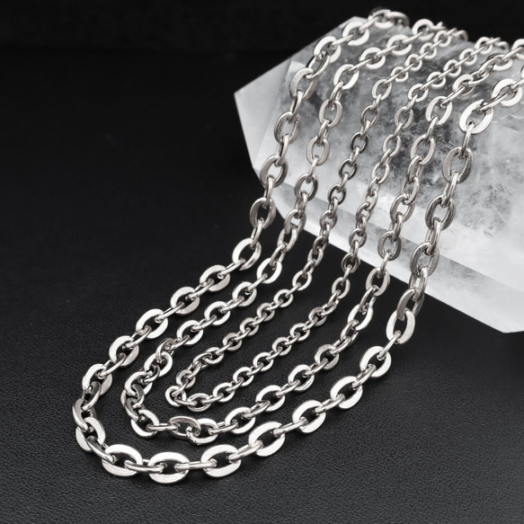 シルバー925 フォックステールチェーン ネックレス 幅3mm 50cm