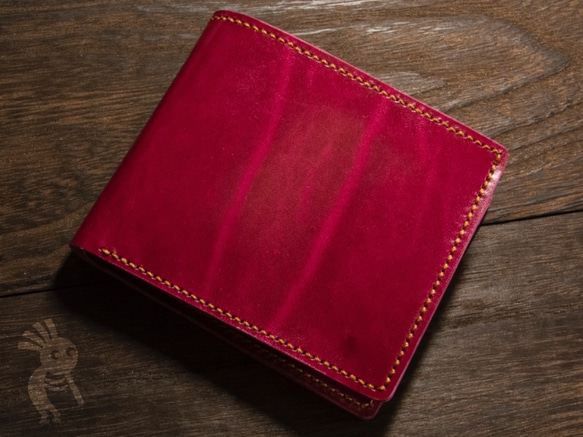 ベルギー産ルガトショルダー　アザレアピンク　二つ折り財布 2枚目の画像